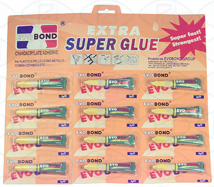 Cianocrilato Super Glue 3 gr. expositor 12 und.             