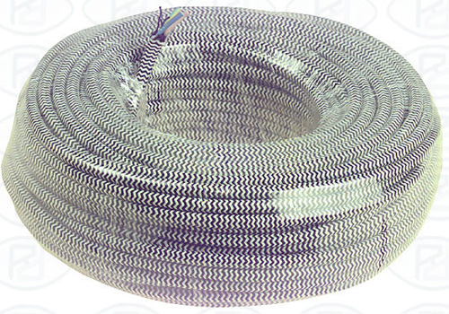 Cable alimentacin 3 hilos 0,75. algodn,blanco/negro,metros
