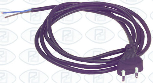 Cable alimentacin 2 hilos 2000 mm, tr. 4 mm. negro, secador