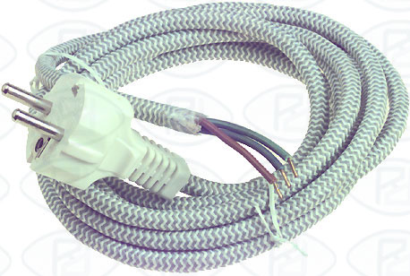 Cable alimentacin 3 hilos 2700 mm. t. 5 mm, algodn plancha