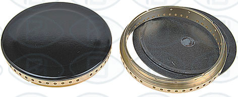 Tapa negra+aro latn cocina gas/encimera a gas Sabaf serie 1, n 3,  92 mm   